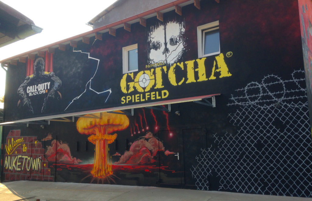 Gotcha spielfeld building – ARTSPRAYERS – Custom graffiti